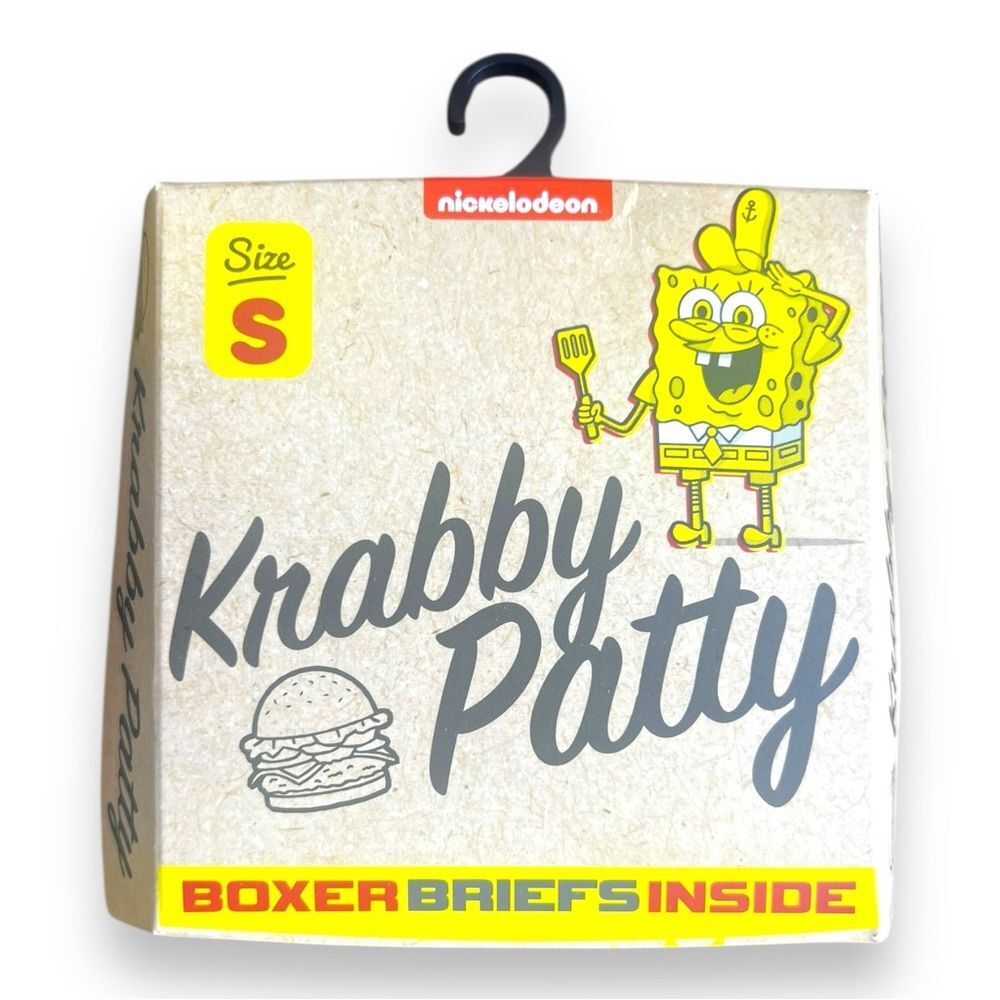 Crazy Boxer Briefs with Gift Box Nickelodeon Krabby Patty  SpongeBob Mens Size S